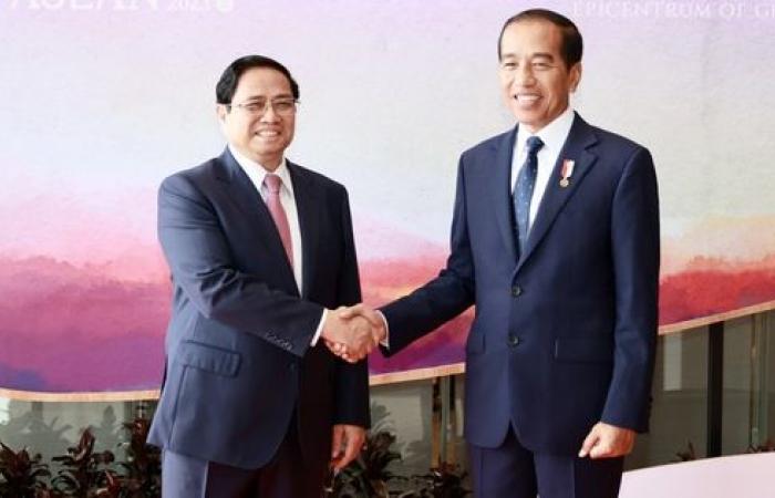 Presiden Jokowi and PM Chinh in ASEAN Summit on May 10 (VNA)