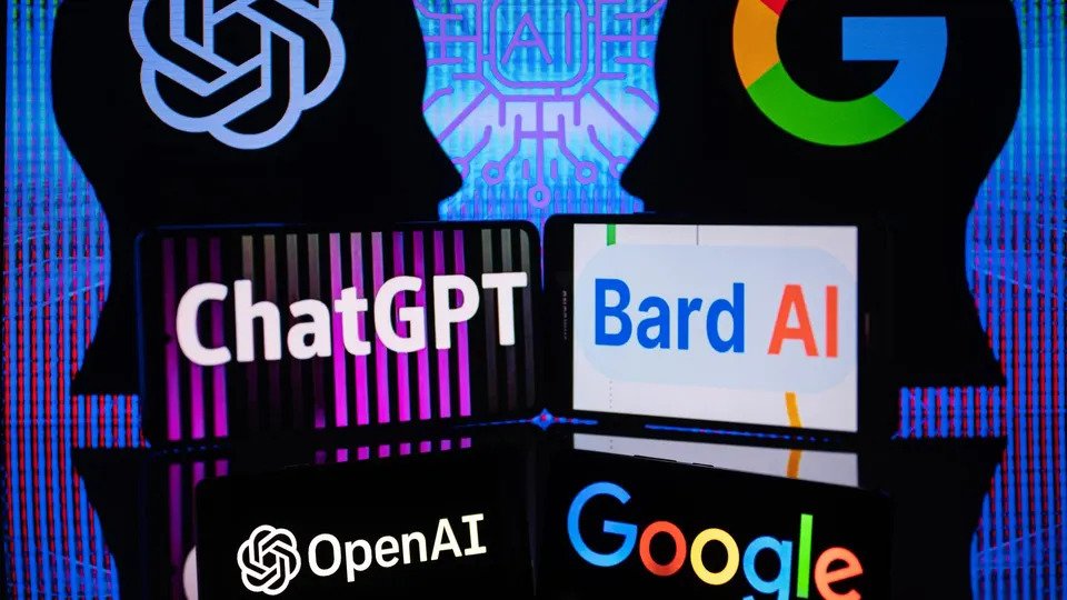 Google Bard VS OpenAI ChatGPT displayed on Mobile with Openai and Google logo on screen seen in this ... [+]NURPHOTO VIA GETTY IMAGES