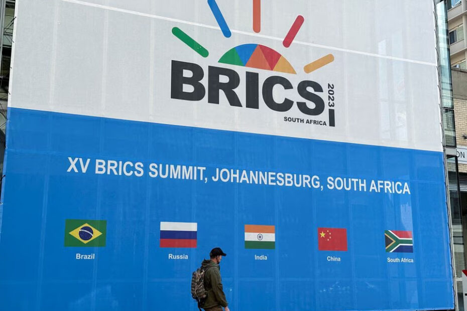 A person walks past the Sandton Convention Centre, which will host the upcoming BRICS Summit, in Johannesburg, South Africa August 19, 2023. REUTERS/James Oatway/File Photo
