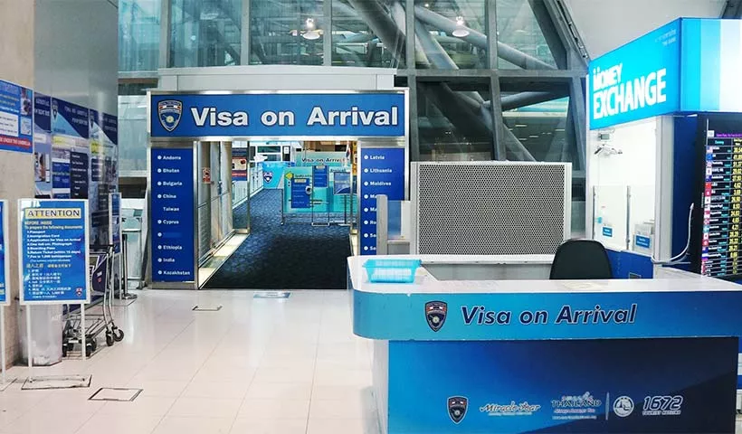 Visa on Arrival station at Suvarnabhumi Airport (Thai Embassy website)